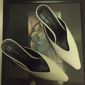 Zara white pointed mules 6